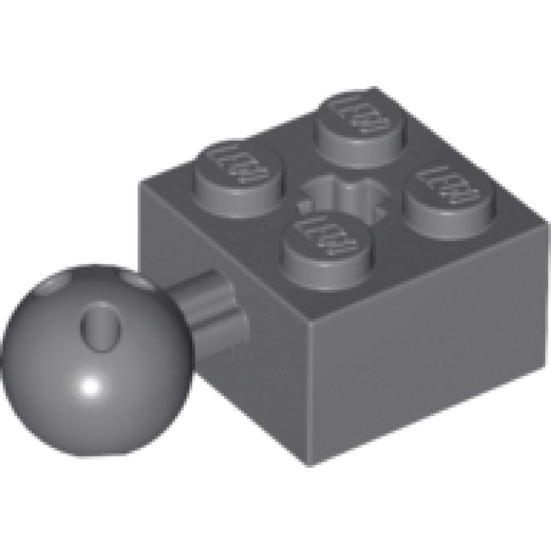 Technic, Steen 2x2 met bal en as gat met 6 gaten in bal Dark Bluish Gray